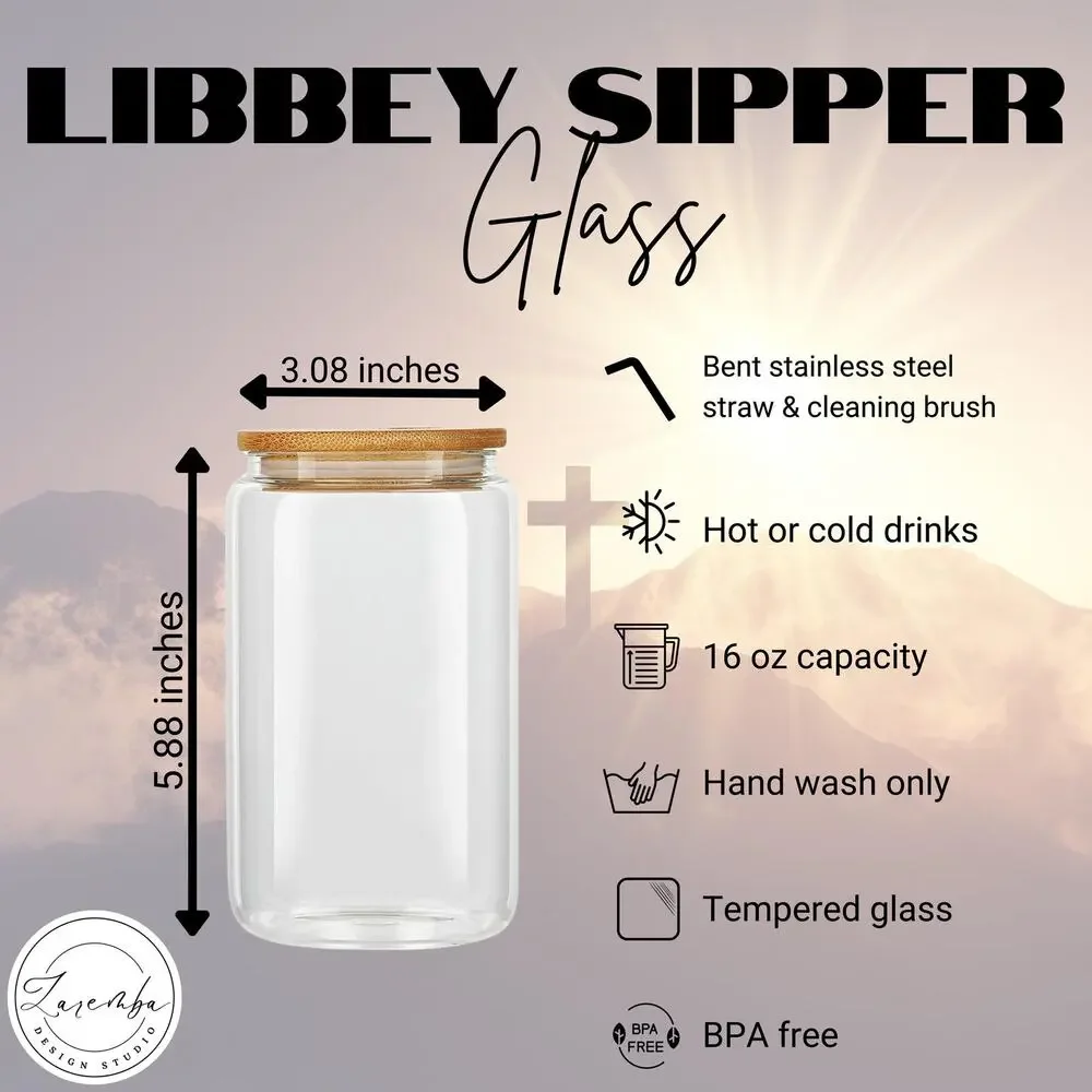Christian Affirmations with Bible Verses Libbey Cup, Religious Beer Can Glass